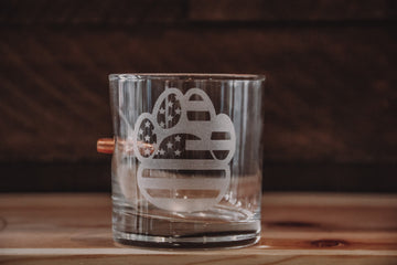 BenShot K9 Paw Rock Glass